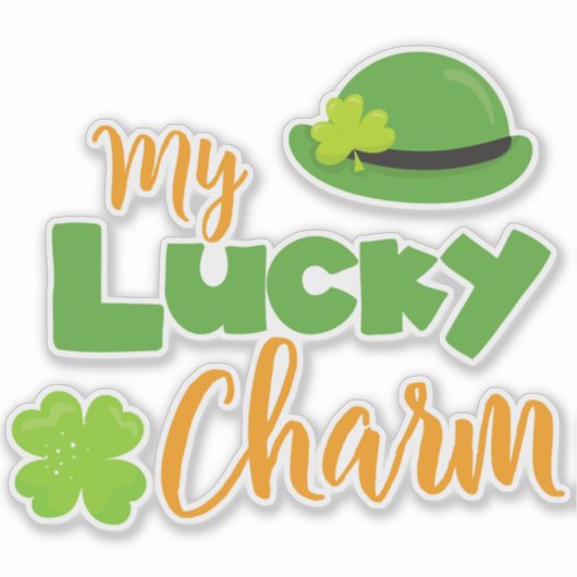 St. Patrick's Day, Leprechaun Hat, Lucky Charm Aufkleber (Vorderseite)