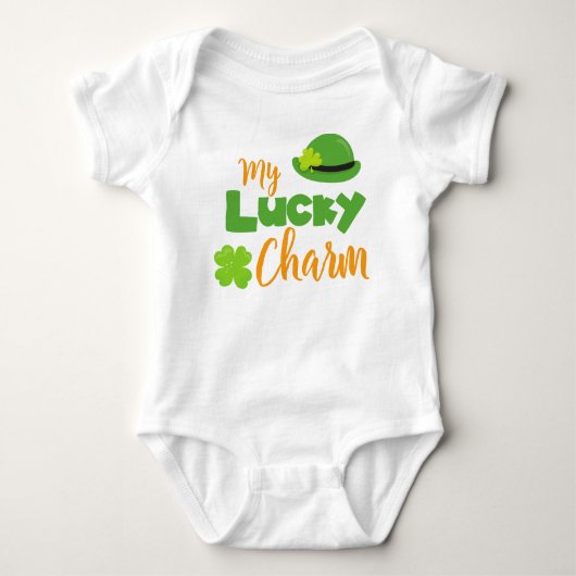 St. Patrick's Day, Leprechaun Hat, Lucky Charm Baby Strampler (Vorderseite)