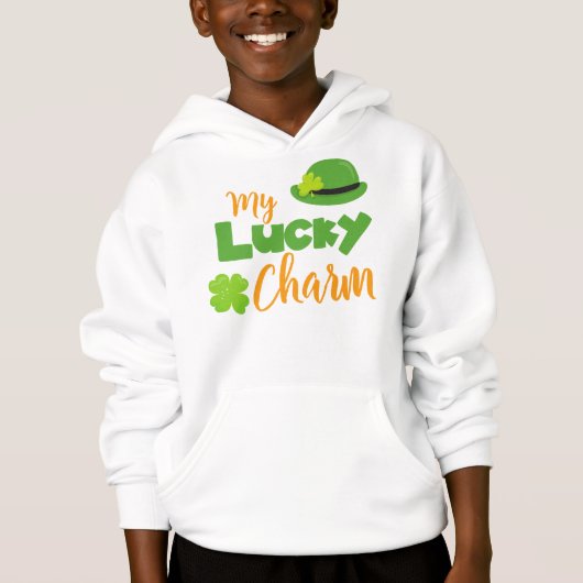 St. Patrick's Day, Leprechaun Hat, Lucky Charm Hoodie (Vorderseite)