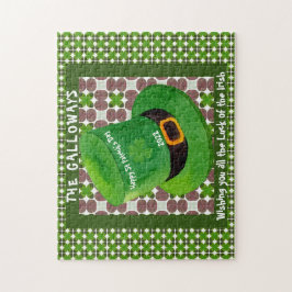 St Patricks Day Leprechaun Hat Monogram Irish Luck Puzzle