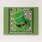 St Patricks Day Leprechaun Hat Monogram Irish Luck Puzzle (Horizontal)