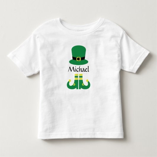 St Patricks Day Leprechaun Hat Niedlichen Namensge Kleinkind T-shirt (Vorderseite)