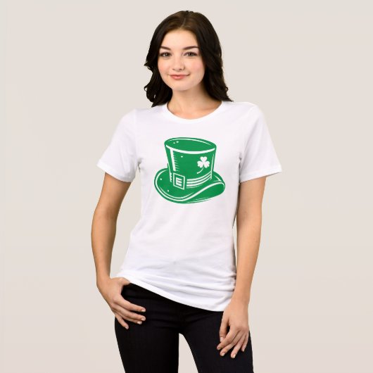 St. Patrick's Day Leprechaun Hat Tri-Blend Shirt (Vorderseite voll)