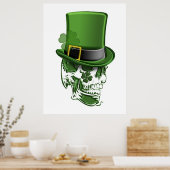 St. Patricks Day Leprechaun Hat und Skull Poster (Küche)