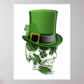 St. Patricks Day Leprechaun Hat und Skull Poster (Vorne)