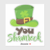 St. Patrick's Day, Leprechaun Hat, You Kleeblatt Aufkleber (Blatt)