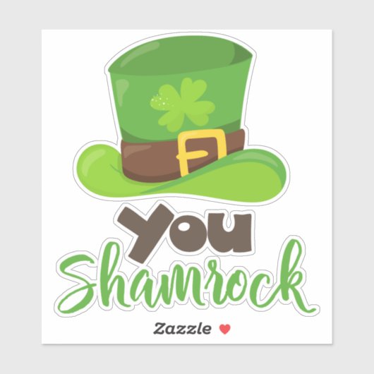 St. Patrick's Day, Leprechaun Hat, You Kleeblatt Aufkleber (Blatt)