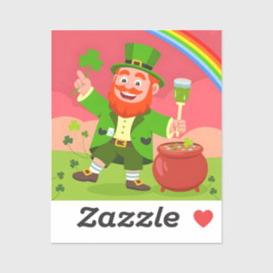 St. Patrick's Day Leprechaun-Illustration  Aufkleber