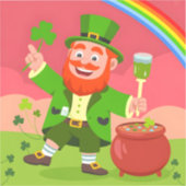 St. Patrick's Day Leprechaun-Illustration  Aufkleber (Vorderseite)