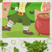 St. Patrick's Day Leprechaun-Illustration Geschirrtuch (Gefaltet)