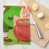 St. Patrick's Day Leprechaun-Illustration Geschirrtuch (Viertel Falte)