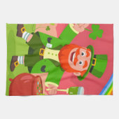 St. Patrick's Day Leprechaun-Illustration Geschirrtuch (Horizontal)