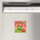 St. Patrick's Day Leprechaun-Illustration Magnet (In Situ (Geschirrspüler))