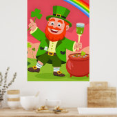 St. Patrick's Day Leprechaun Illustration  Poster (Küche)