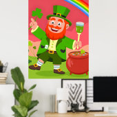St. Patrick's Day Leprechaun Illustration  Poster (Heimbüro)