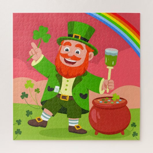 St. Patrick's Day Leprechaun-Illustration Puzzle (Vertikal)