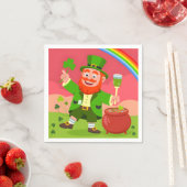 St. Patrick's Day Leprechaun-Illustration Serviette (Beispiel)