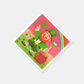 St. Patrick's Day Leprechaun-Illustration Serviette (Ecke)