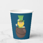 St. Patrick's Day Leprechaun in Pot of Gold Pappbecher (Vorderseite)