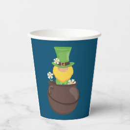 St. Patrick's Day Leprechaun in Pot of Gold Pappbecher