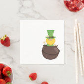 St. Patrick's Day Leprechaun in Pot of Gold Serviette (Beispiel)