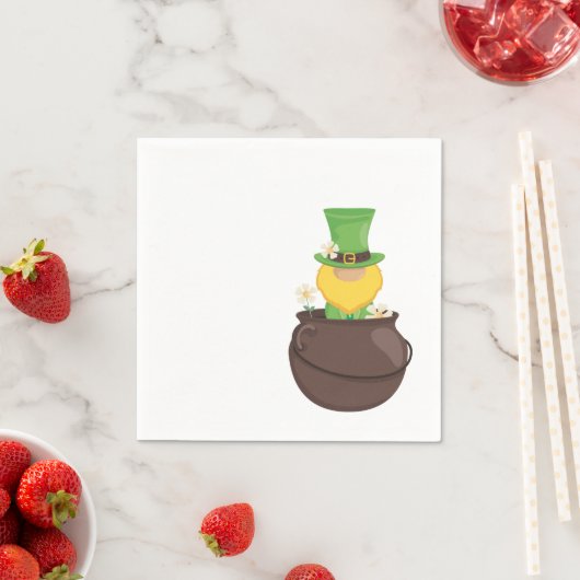 St. Patrick's Day Leprechaun in Pot of Gold Serviette (Beispiel)