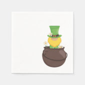 St. Patrick's Day Leprechaun in Pot of Gold Serviette (Vorderseite)