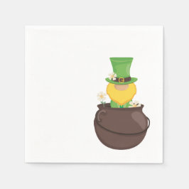 St. Patrick's Day Leprechaun in Pot of Gold Serviette