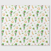 St Patrick's Day Leprechaun Irish Geschenkpapier (Flach)