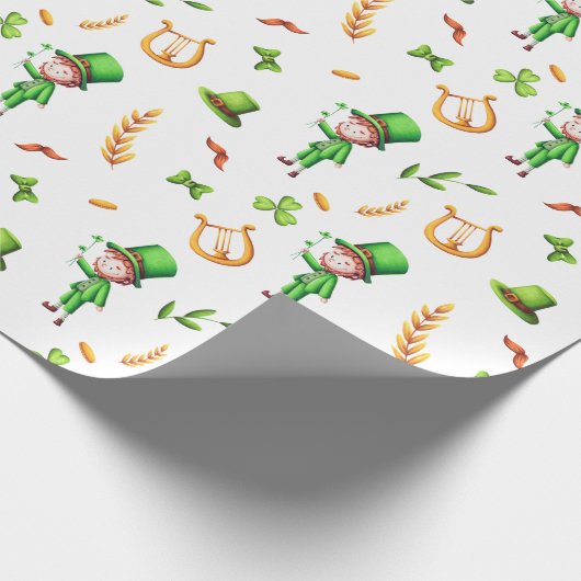 St Patrick's Day Leprechaun Irish Geschenkpapier (Ecke)