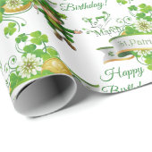 St. Patrick's Day Leprechaun jede Textmeldung Geschenkpapier (Rolleneckpunkt)