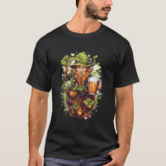 St Patrick's Day Leprechaun Kleeblatt Beer Drinken T-Shirt