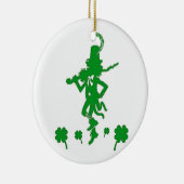 St. Patrick's Day Leprechaun Kleeblatt Clover Orna Keramik Ornament (Rechts)