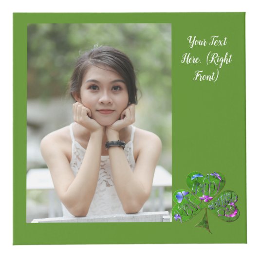 St. Patrick's Day Leprechaun Kleeblatt Foto Cube Würfel (Rechts)