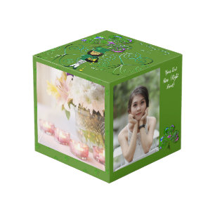 St. Patrick's Day Leprechaun Kleeblatt Foto Cube Würfel