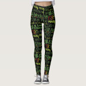 St. Patrick's Day Leprechaun Kleeblatt Green Black Leggings (Vorderseite)