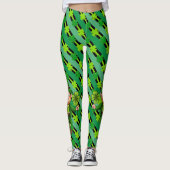 St. Patrick's Day Leprechaun Kleeblatt Green Black Leggings (Vorderseite)
