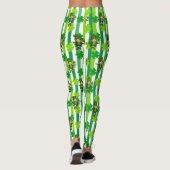 St. Patrick's Day Leprechaun Kleeblatt Green Black Leggings (Rückseite)