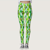 St. Patrick's Day Leprechaun Kleeblatt Green Black Leggings (Vorderseite)
