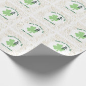 St. Patrick's Day Leprechaun & Kleeblatt mit Gold Geschenkpapier (Ecke)