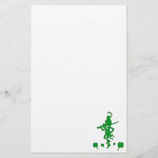 St. Patrick's Day Leprechaun Kleeblatt Stationery Briefpapier (Vorderseite)
