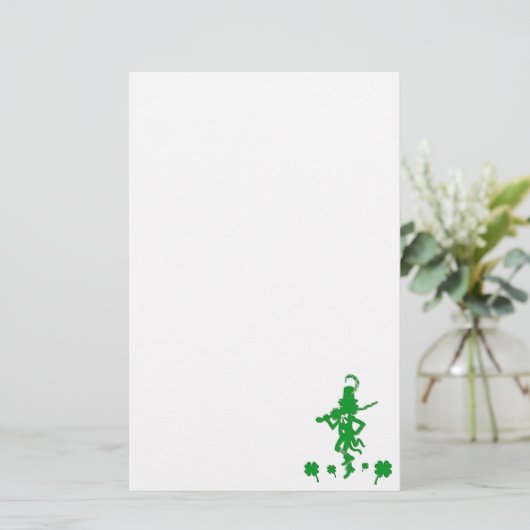 St. Patrick's Day Leprechaun Kleeblatt Stationery Briefpapier (Stehend Vorderseite)