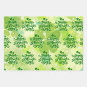 St. Patrick's Day Leprechaun Kleeblatts Green Geschenkpapier Set (Vorderseite 3)
