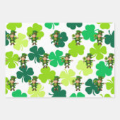 St. Patrick's Day Leprechaun Kleeblatts Green Geschenkpapier Set (Vorderseite)