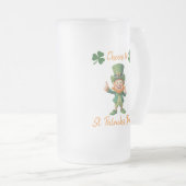 St. Patrick's Day-Leprechaun- Mattglas Bierglas (VorderseiteRechts)
