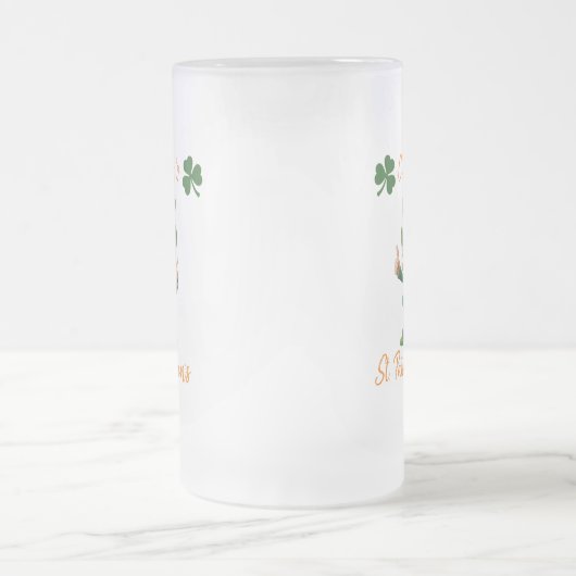 St. Patrick's Day-Leprechaun- Mattglas Bierglas (Mittel)