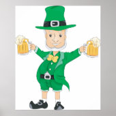 St Patrick's Day Leprechaun mit Bierbäckerchen Tas Poster (Vorne)