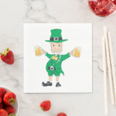 St Patrick's Day Leprechaun mit Bierbäckerchen Tas Serviette (Beispiel)