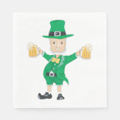 St Patrick's Day Leprechaun mit Bierbäckerchen Tas Serviette (Vorderseite)