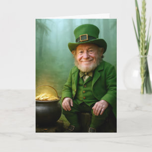 St. Patrick's Day Leprechaun mit Goldmünzen Karte